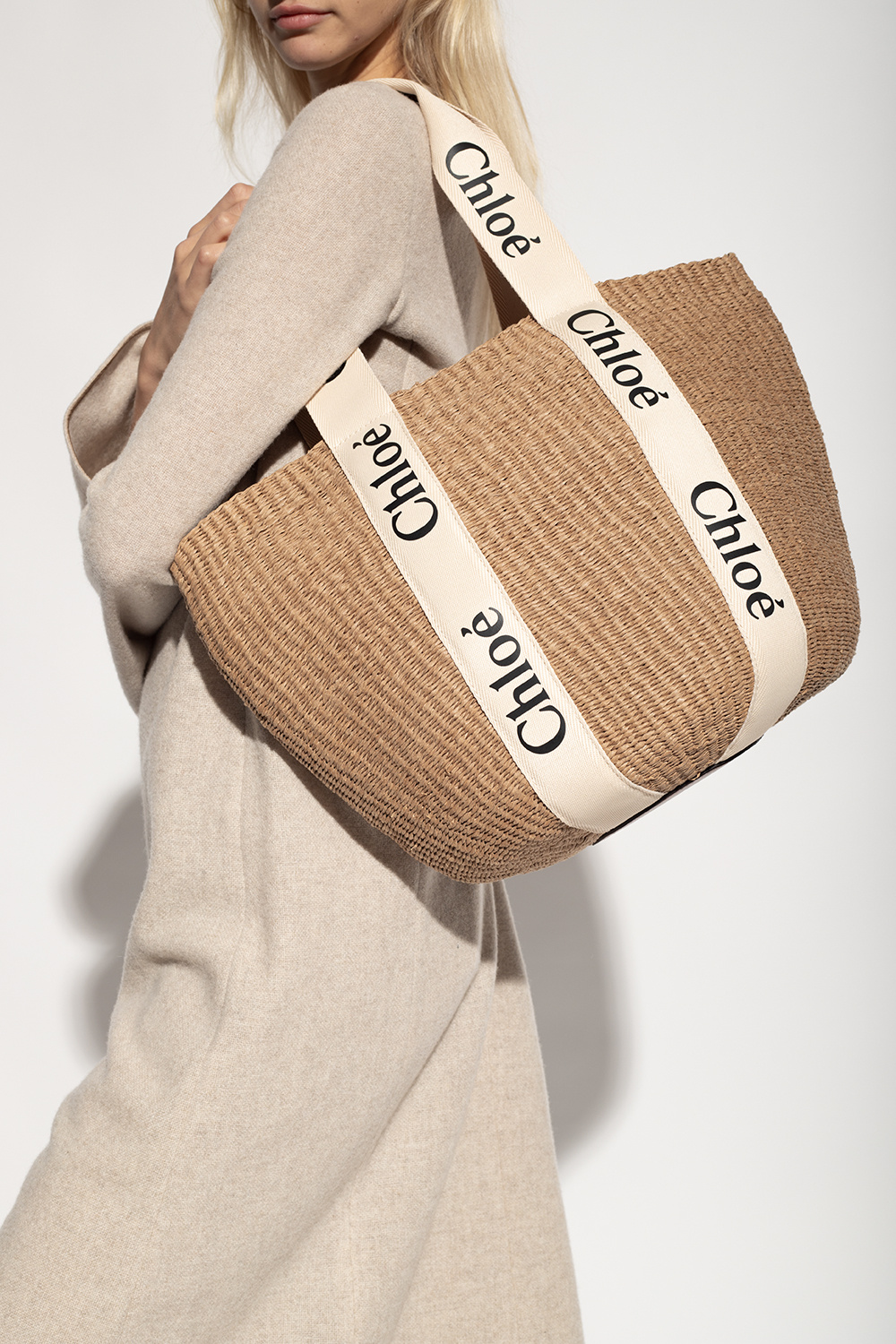 Beige 'Woody Large' basket bag Chloé - Vitkac Italy